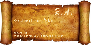 Rothmüller Ádám névjegykártya